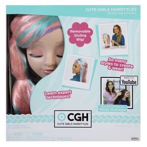 🆕NWT CGH Cute Girls Hairstyles! Wig with Styling Head-Straight Multi-Col